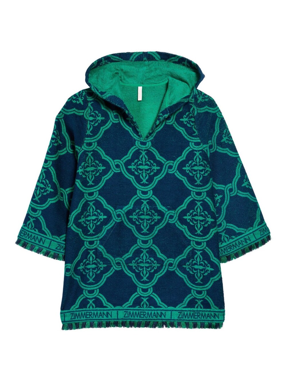 Zimmermann Kids Tiggy Tile Print Terry Cover-Up Hoodie